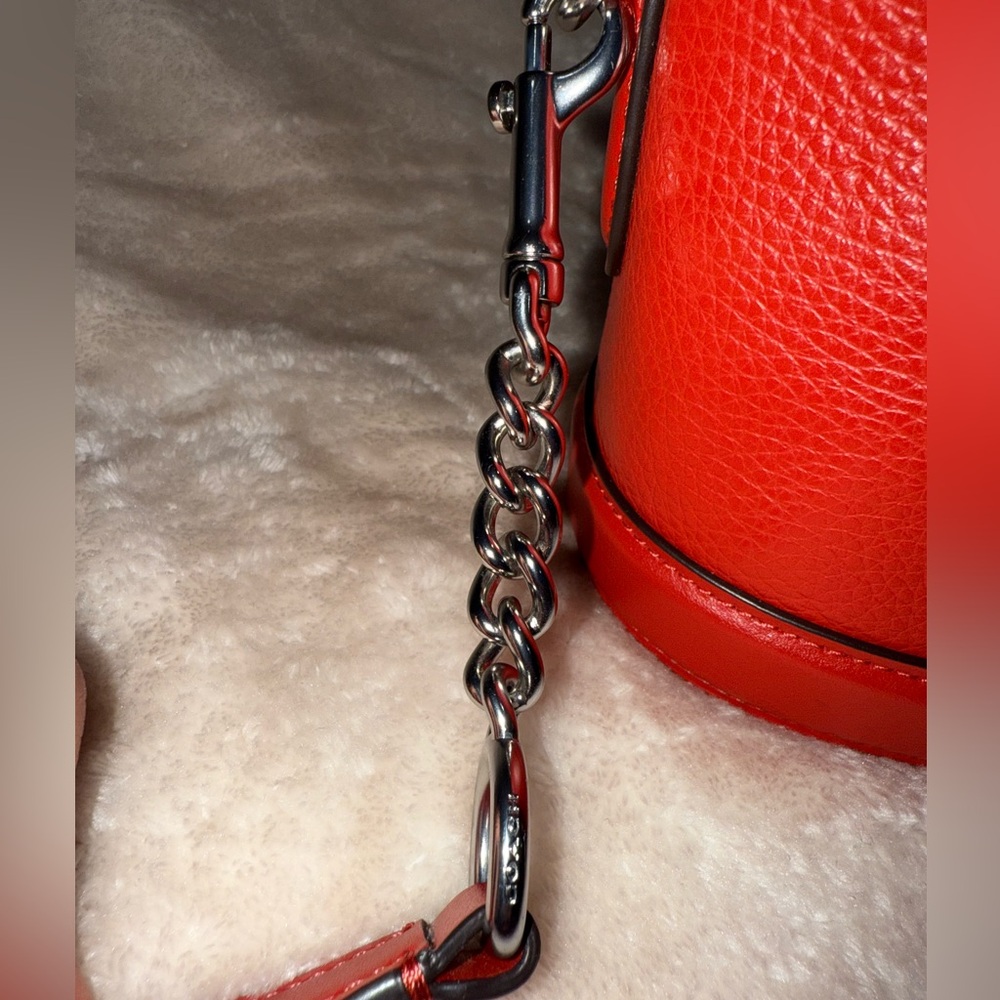 Valentines Coach Georgie Gem Cherry 🍒 Red Bright Poppy Crossbody Bag Purse 5503 - Picture 13 of 16